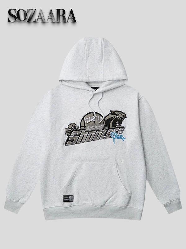 Geedup x Trapstar Sydney Shooters Hoodie White Marle and Blue