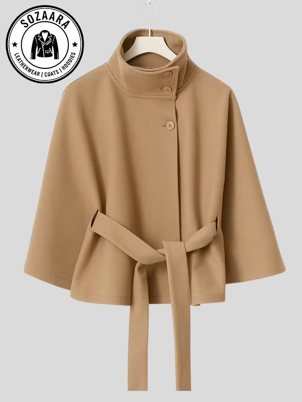 Gina Tricot Belt Cape Jacket Beige
