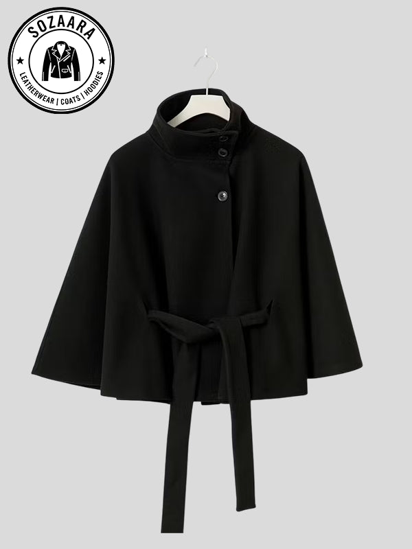 Gina Tricot Belt Cape Jacket Black