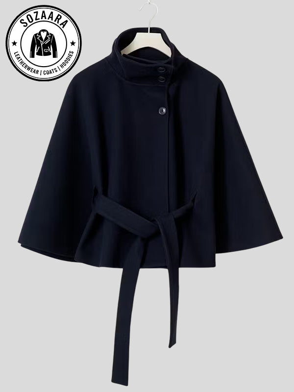 Gina Tricot Belt Cape Jacket Blue