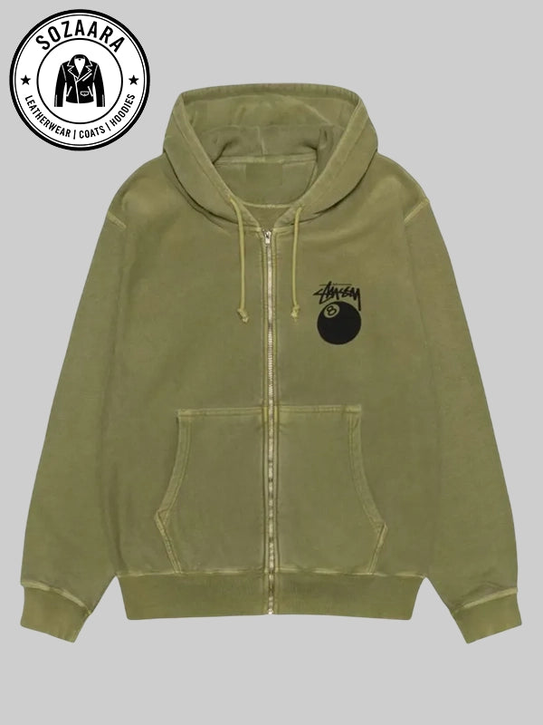 Green Stussy 8 Ball Hoodie