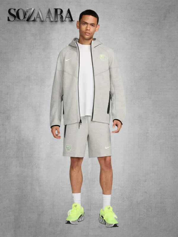 Grey Nike Barca Tech Fleece Hoodie Jacket