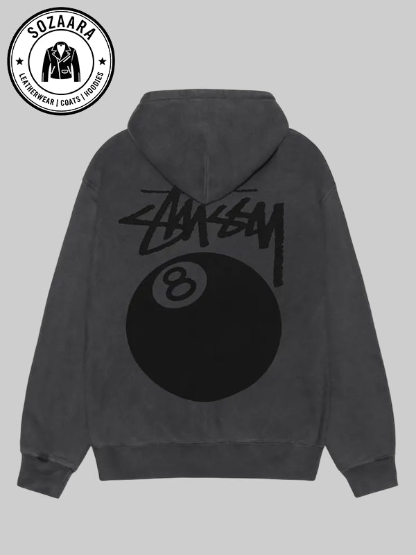 Grey 8 Ball Hoodie Stussy