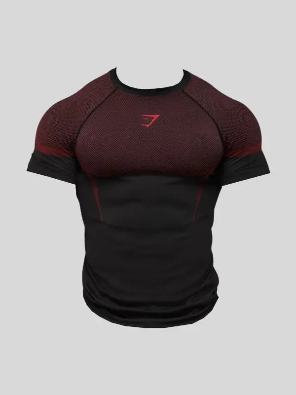 Gymshark Onyx 5.0 Seamless Black Carmine Red T shirt