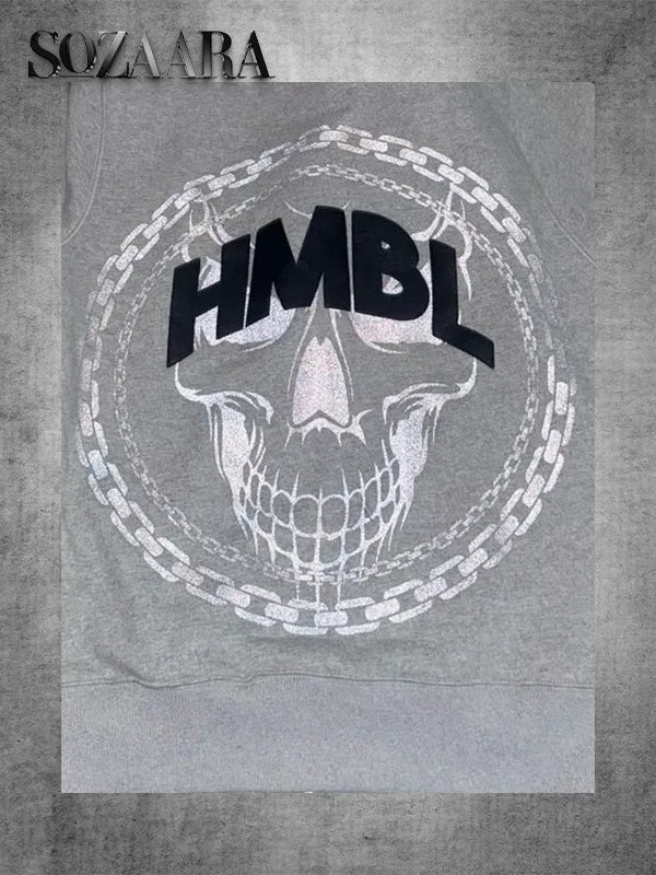 HMBL Grey Full Zip Hoodie