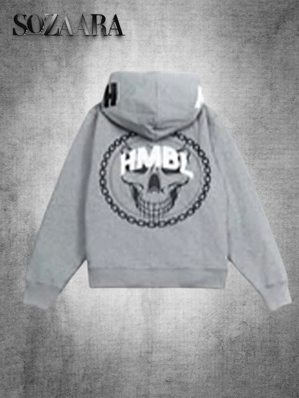 HMBL Zip Up Hoodie Grey
