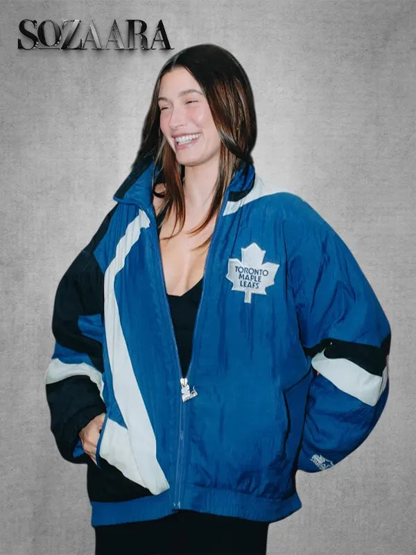 Hailey Bieber Toronto Maple Leafs Starter Jacket