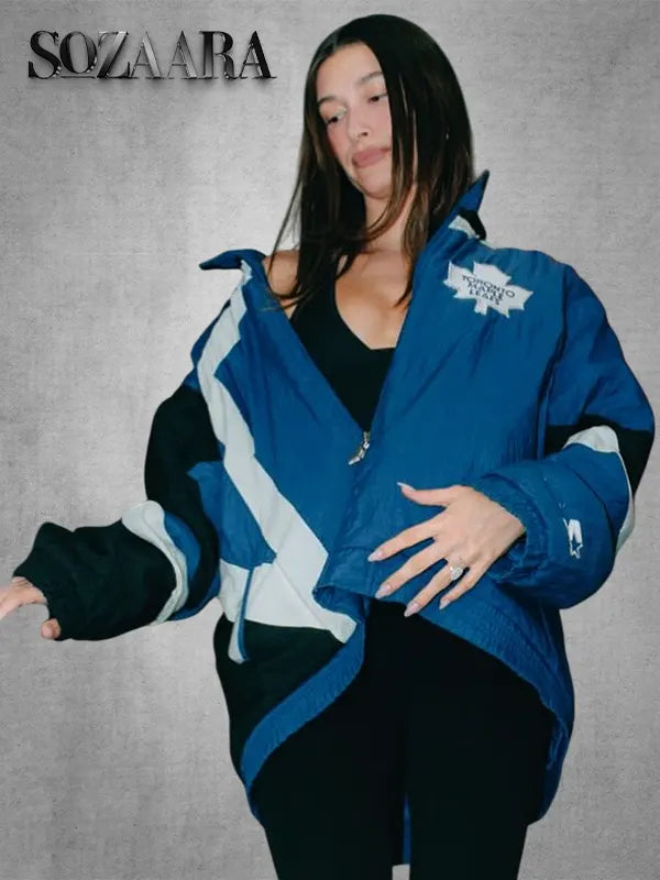 Hailey Bieber Toronto Maple Leafs Vintage Starter Jacket