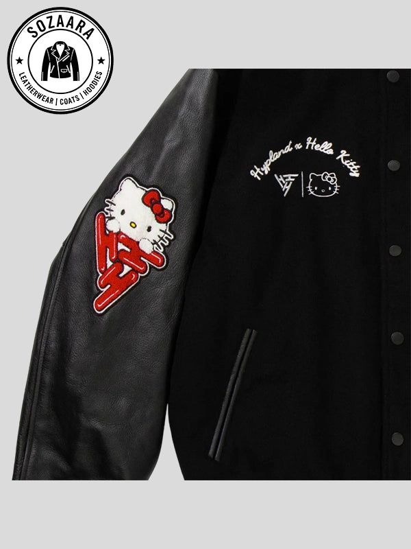 Hello Kitty Letterman Jacket Black