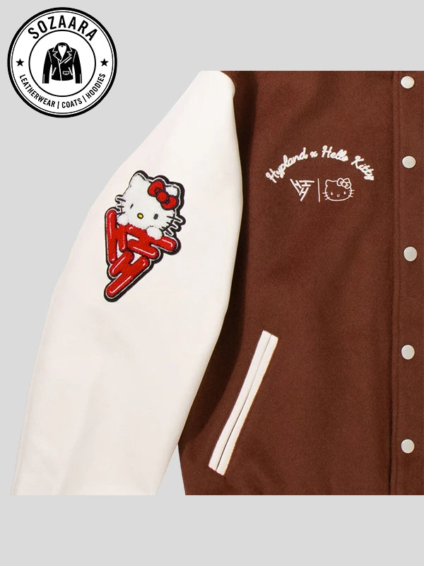 Hello Kitty Letterman Jacket Brown