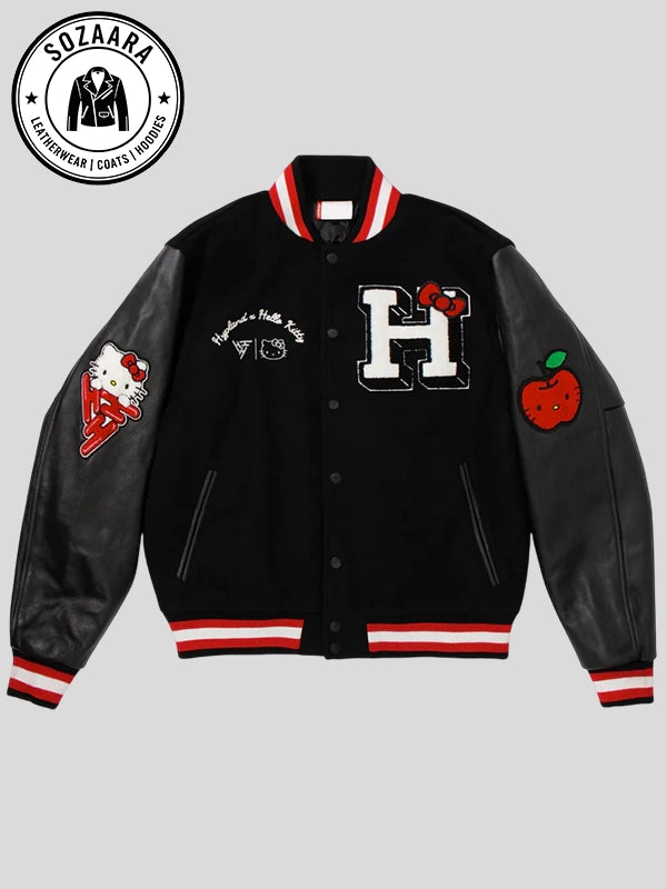 Hello Kitty Varsity Jacket Black