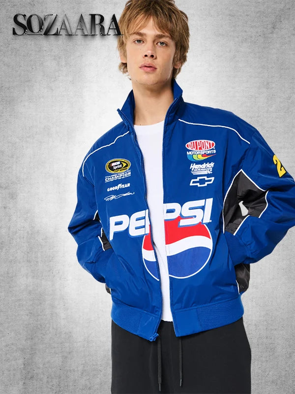 Hollister Pepsi NASCAR Graphic Zip Up Racing Jacket