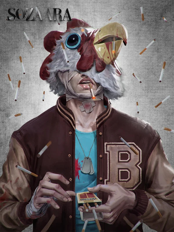 Hotline Miami Cosplay Varsity Jacket Brown