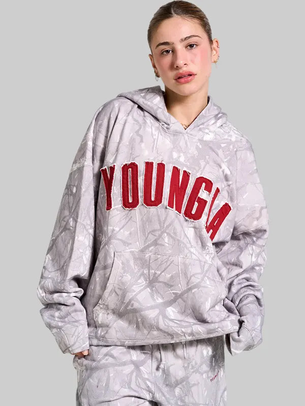 Hunting Season Youngla Camo Hoodie In Grey
