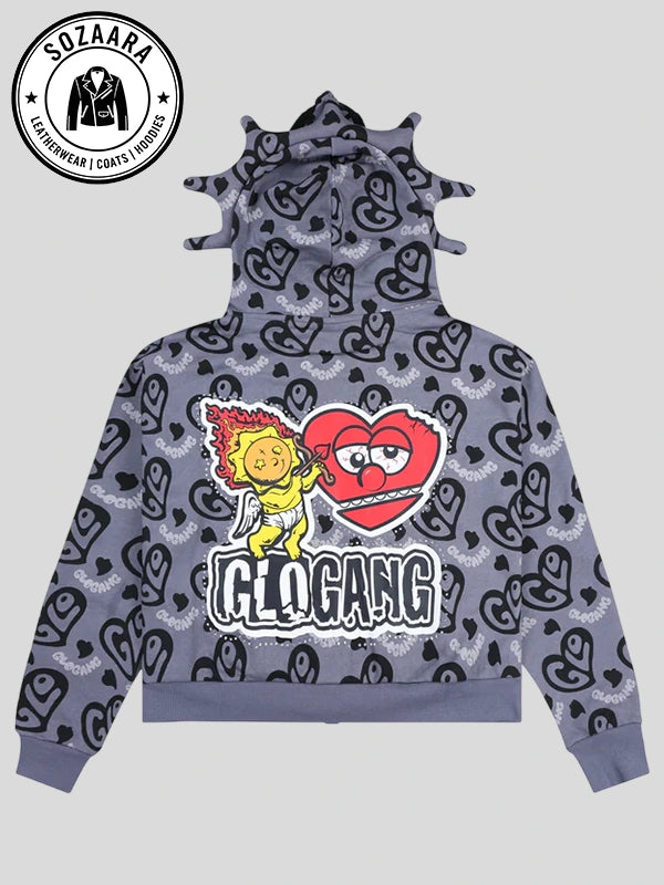 I Heart Glo Gang Hoodie Grey
