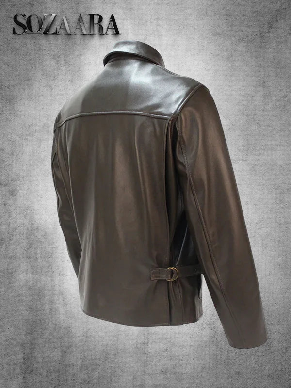Indiana Jones Black Leather Jacket Back