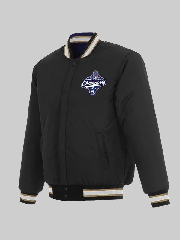 JH Design Dodgers Reversible Wool Bomber Jacket 2025 World Series Champions