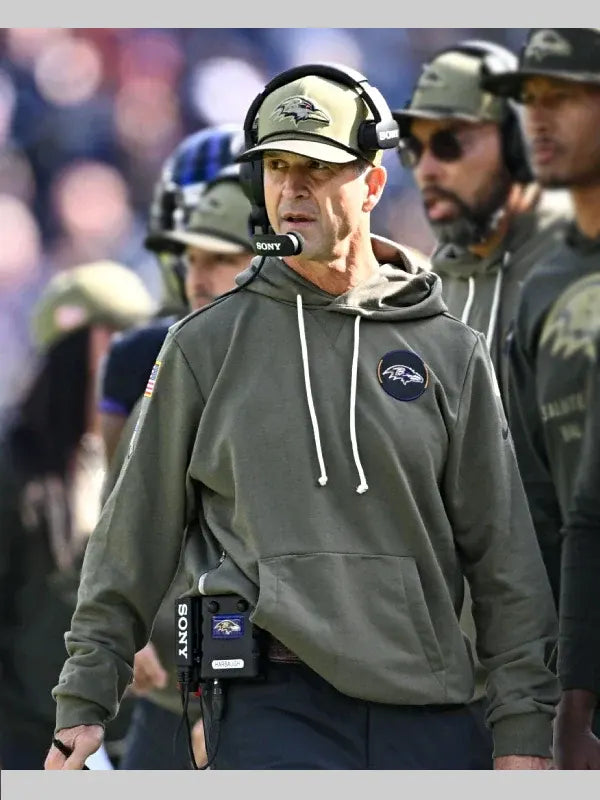 John Harbaugh Baltimore Ravens Salute To Service Hoodie
