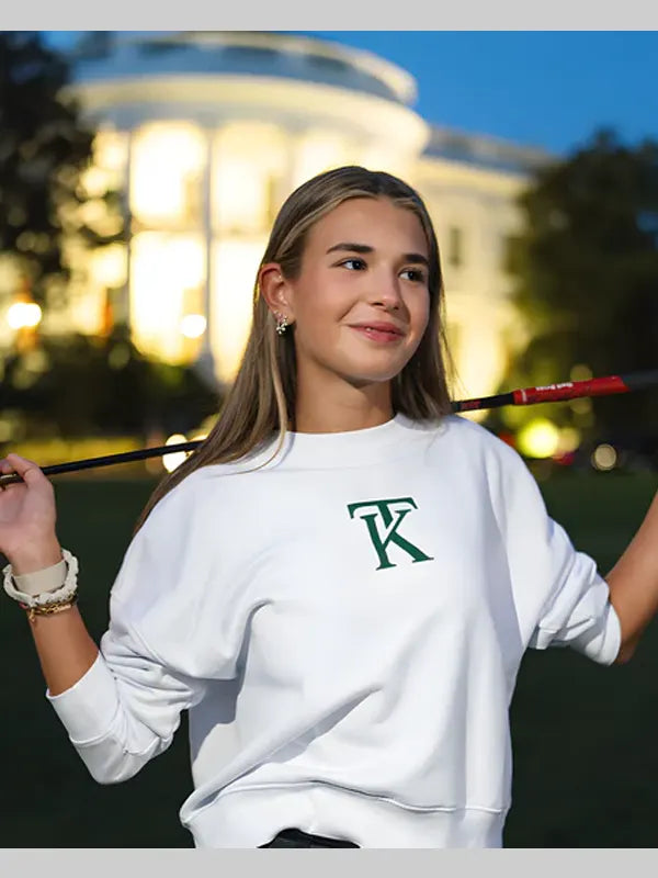 Kai Trump Signature White Crewneck Sweatshirt