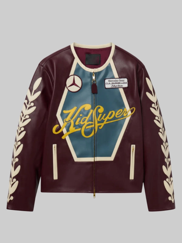 KidSuper X Mercedes Benz Racer Jacket Burgundy