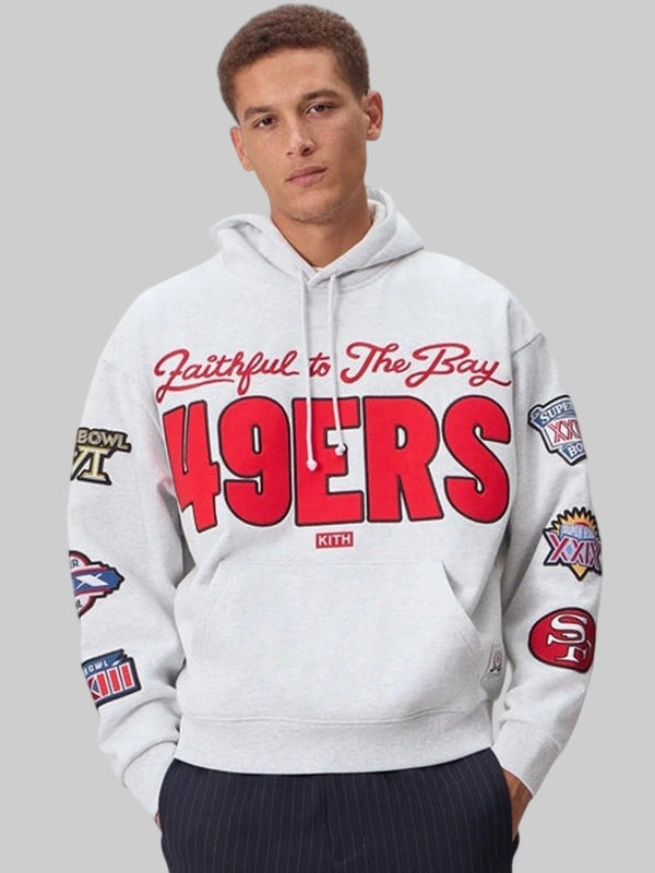 Kith San Francisco 49ers Faithful Vintage Hoodie Grey