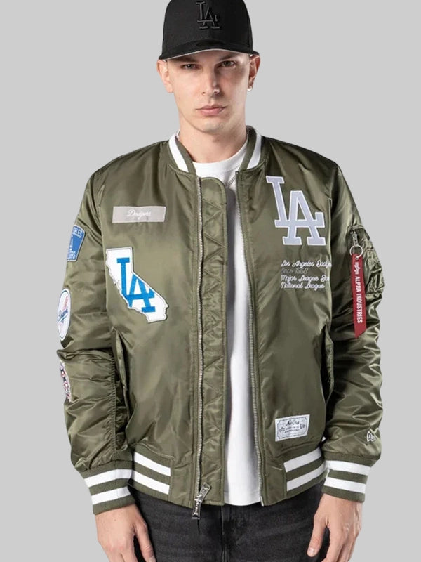 LA Dodgers MLB X Alpha Green Bomber Jacket
