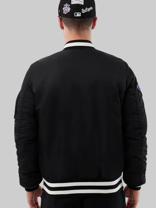 LA Dodgers MLB X Alpha Industries Black Bomber Jacket