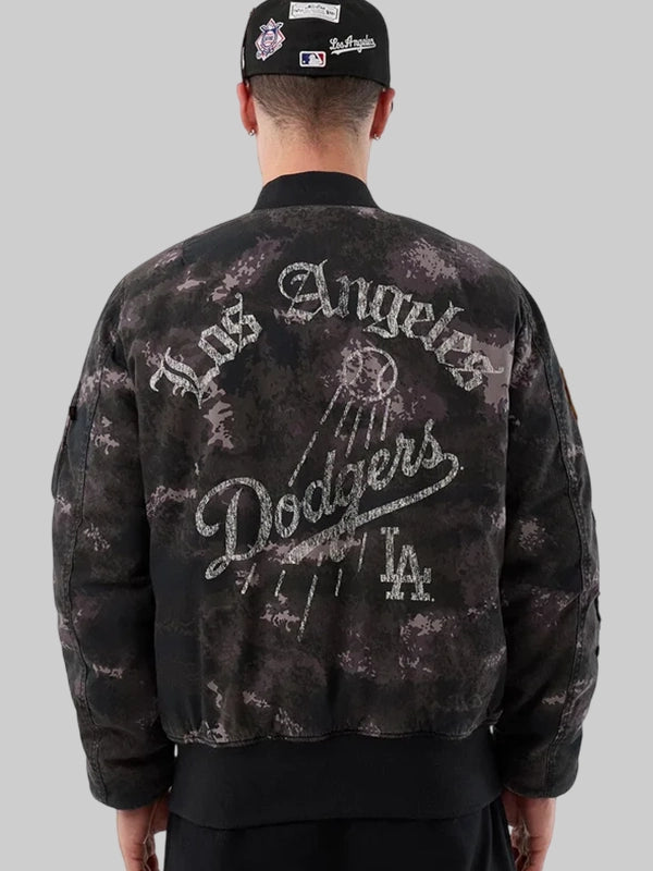 LA Dodgers MLB x New Eracap x Alpha Industries Black Bomber Jacket
