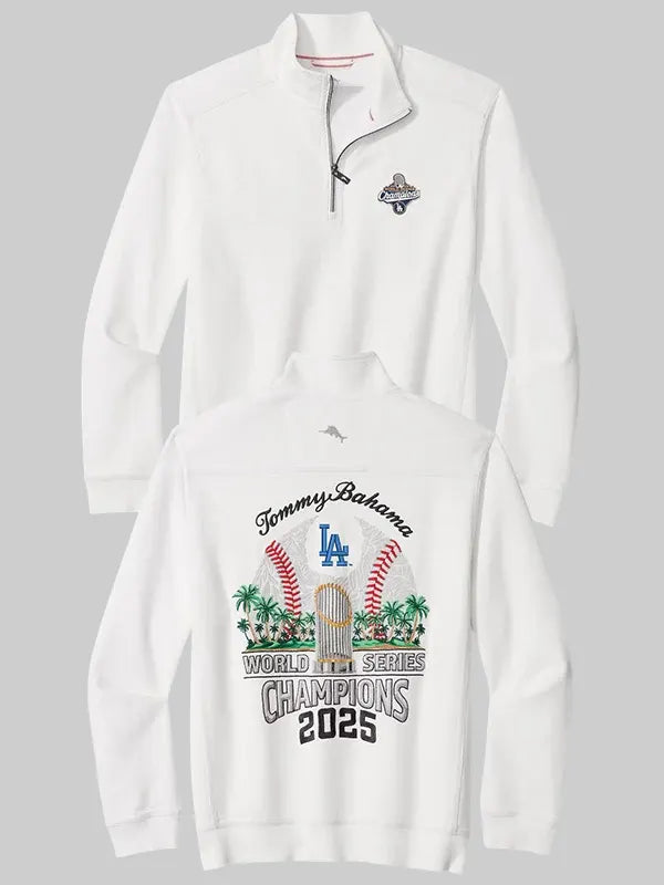 LA Dodgers Tommy Bahama 2025 World Series Champions Jacket White