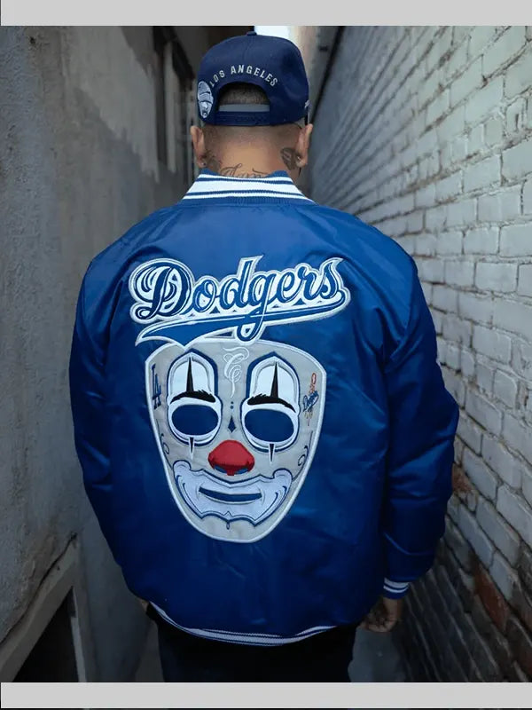 LA Dodgers X Mister Cartoon X Starter Satin Jacket Blue