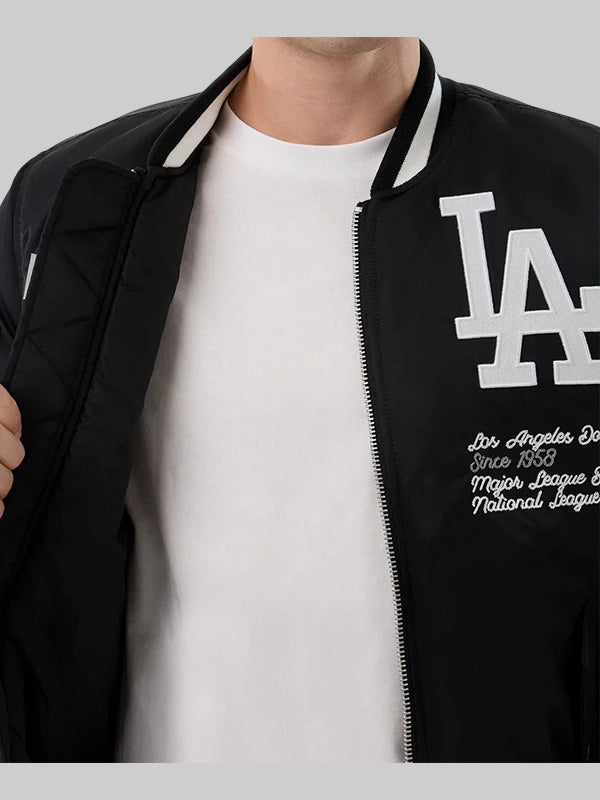 La dodgers mlb x alpha Black bomber jacket womens