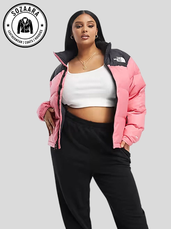 Ladies Pink North Face Puffer Jacket