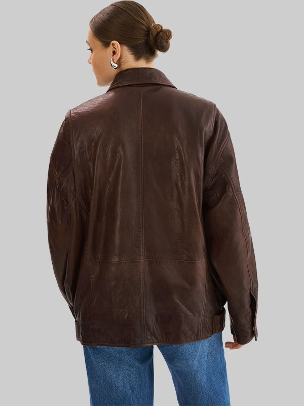 Lamarque Leather Jacket Brown