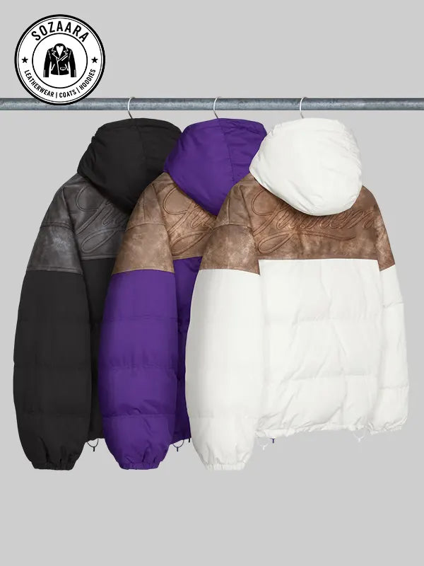 Leather Yoke Supreme Puffer Jacket