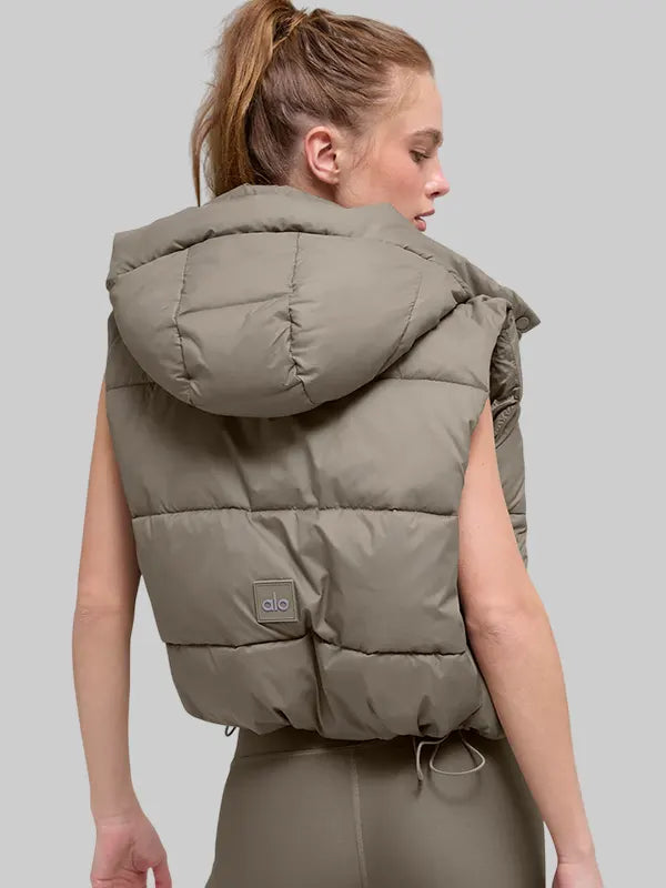 Light Cocoa Gold Rush Puffer Vest Alo Yoga
