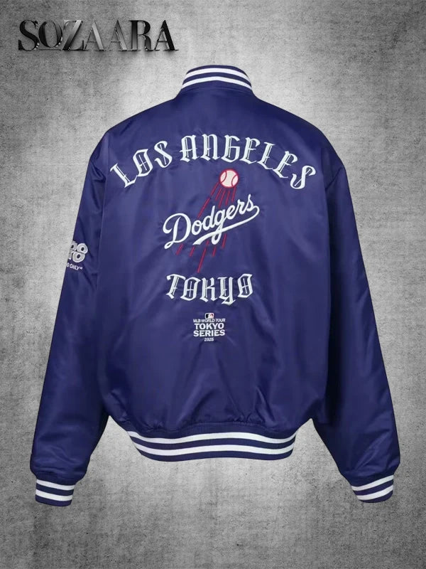 Los Angeles Dodgers x GR8 Varsity Tokyo Series Jacket Blue