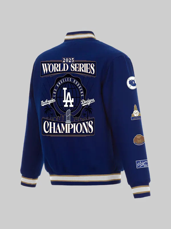  Los Angeles Dodgers JH Design 2025 World Series Champions Reversible Wool Full-Snap Jacket
