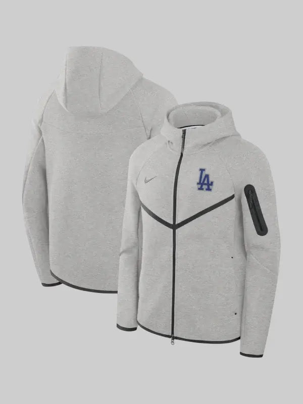 Los Angeles Dodgers Nike Tech Fleece Full Zip Hoodie Jacket Grey