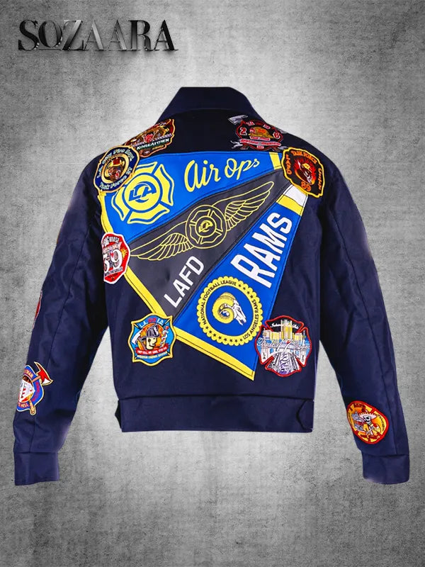 Los Angeles Rams Los Angeles Fire Department Jacket Blue