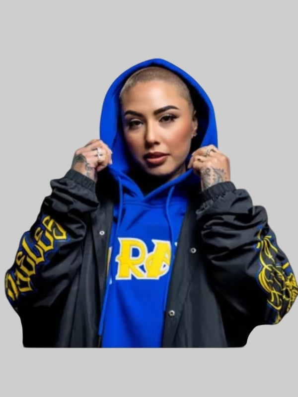 Los Angeles Rams x Mister Cartoon Coach Jacket Black.