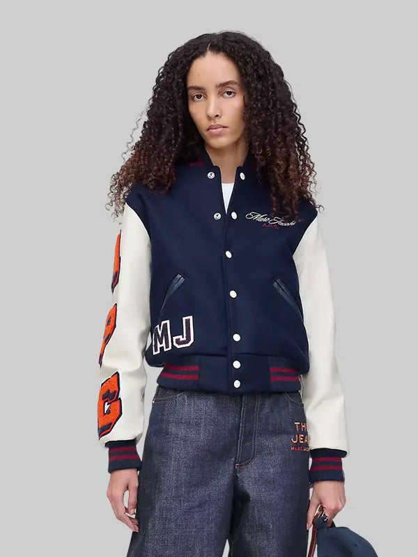 Marc Jacobs x APA Varsity Letterman Jacket In Navy Blue
