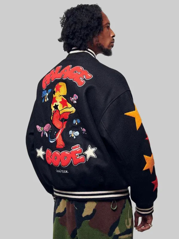 Mark Bode Palace x Cheech Wizard Varsity Jacket Black