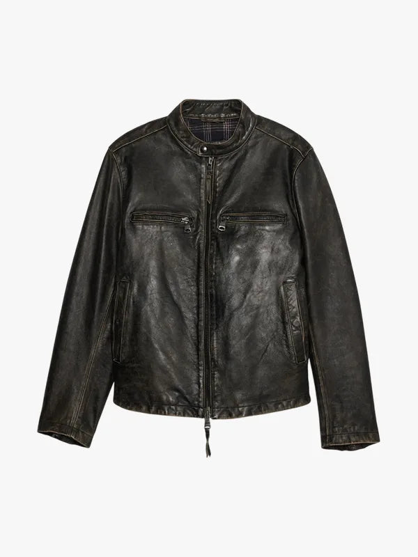Men’s Banana Black Republic Biker Leather Jacket
