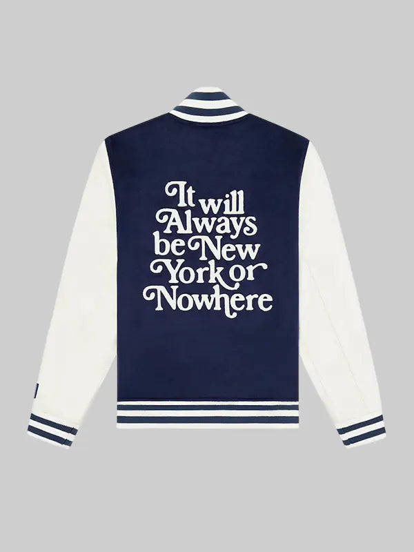 Men's New York Yankees New York or Nowhere x New Era Navy-White Full-Snap Varsity Jacket