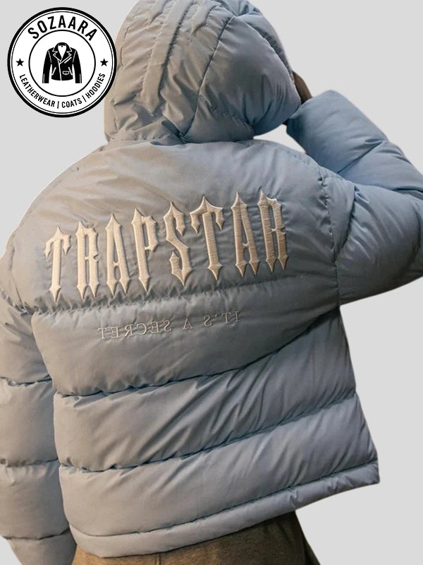 Mens Blue Puffer Jacket Trapstar