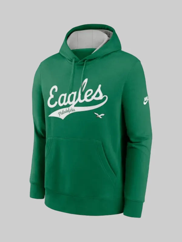 Mens Philadelphia Eagles Nike Kelly Green Rewind Club Logo Pullover Hoodie
