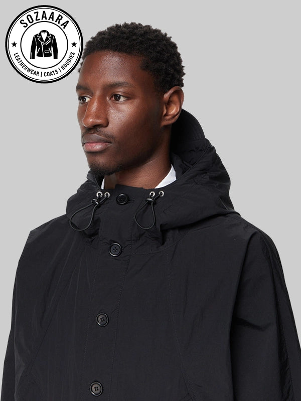 Mens YMC Bonehead Black Hooded Jacket