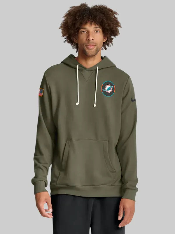 Miami Dolphins Nike 2025 Salute to Service Hoodie Olive