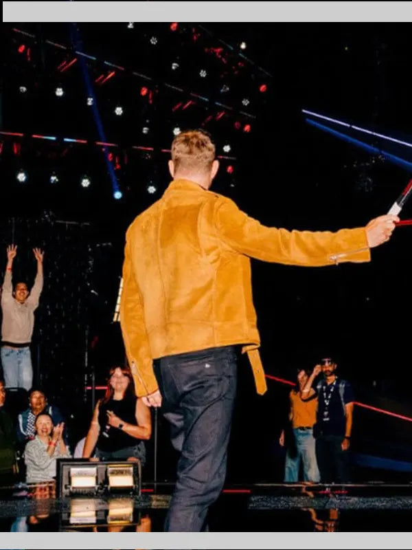 Michael Buble The Voice S28 Brown Suede Jacket 