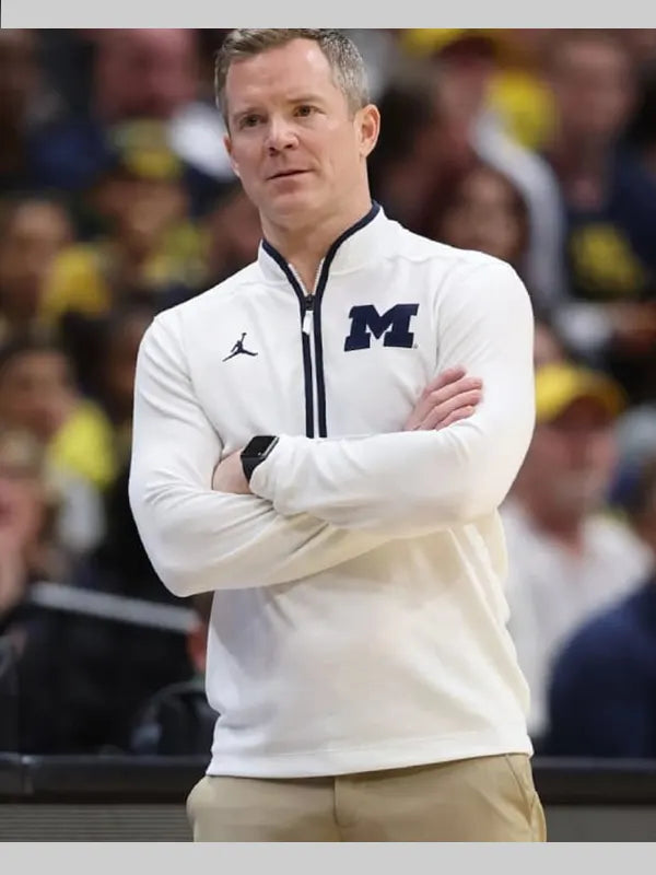 Michigan Wolverines Dusty May Half Zip Sweatshirt White